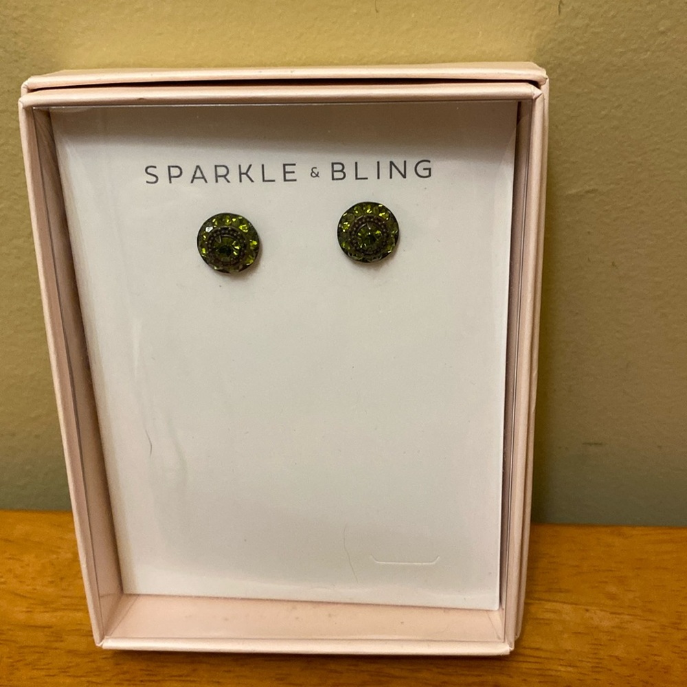 Kikiboheme Sparkle & Bling Green Earrings